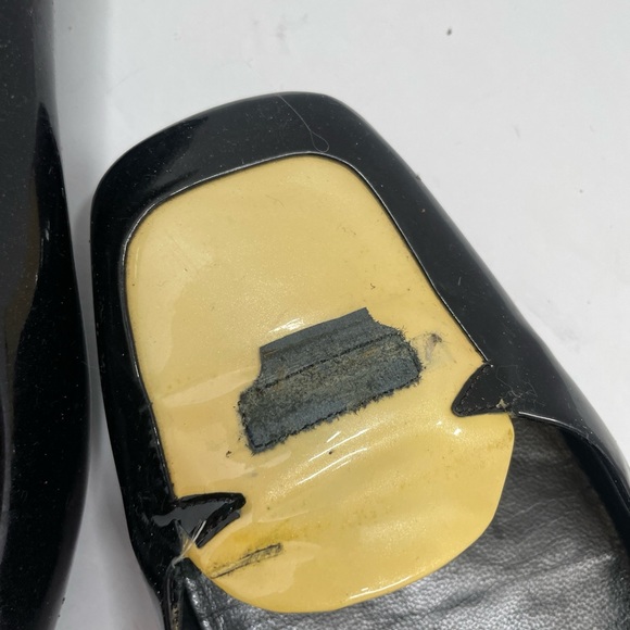 Prada Square Toe Low Heel Black Patent Leather Women Shoe Size 40 Us 10 - Picture 2 of 10